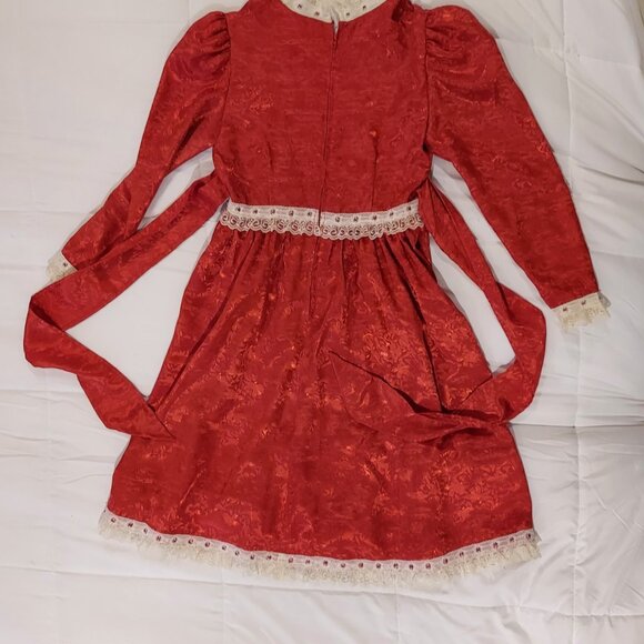 Vintage Pretty Handmade by Granny Laced & Beaded Girl's Christmas Dress - Picture 9 of 10